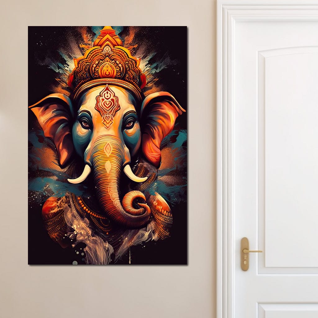 Ganesha's Blessing Canvas Wall Art