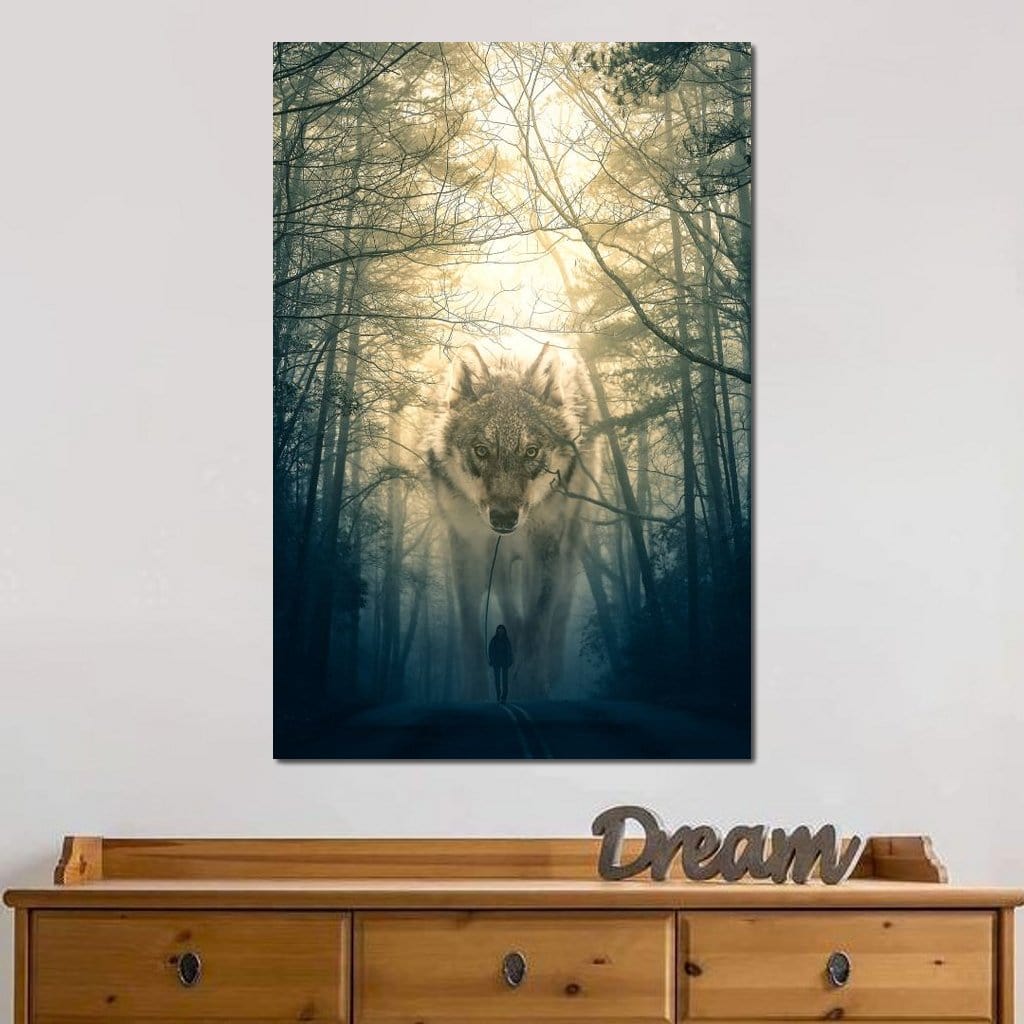 Wolf Walking - Alex Graphex Canvas Wall Art