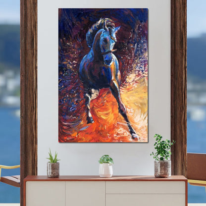 Blue Horse Canvas Wall Art