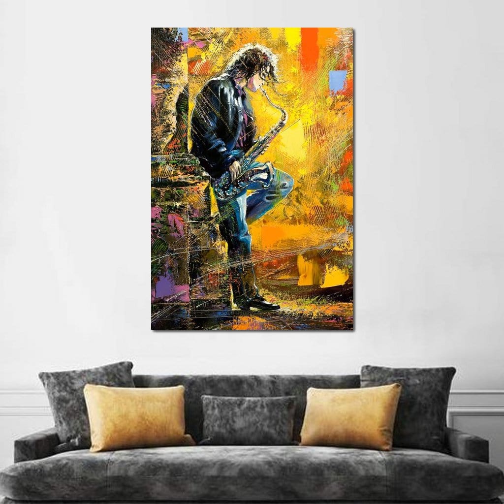 Man With Saxophone Canvas Wall Art