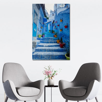 Chefchaouen - Blue village in Morocco Canvas Wall Art