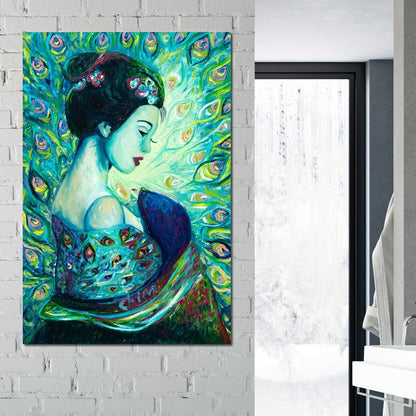 Silk Peafowl Canvas Wall Art