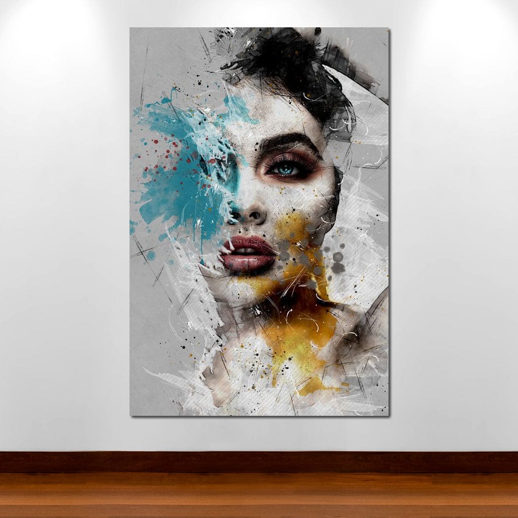 Mixart Female Portrait Canvas Wall Art