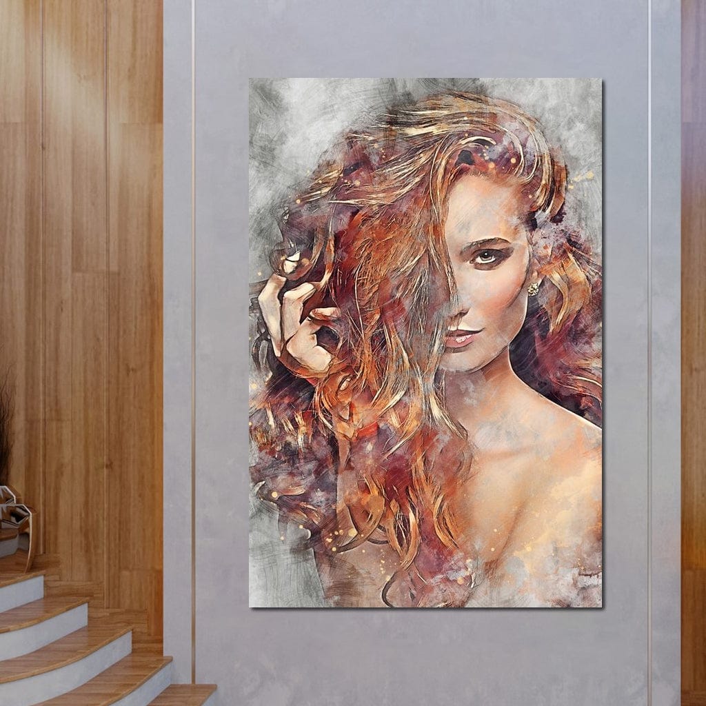 Girl Watercolor 2 - Mateo Canvas Wall Art