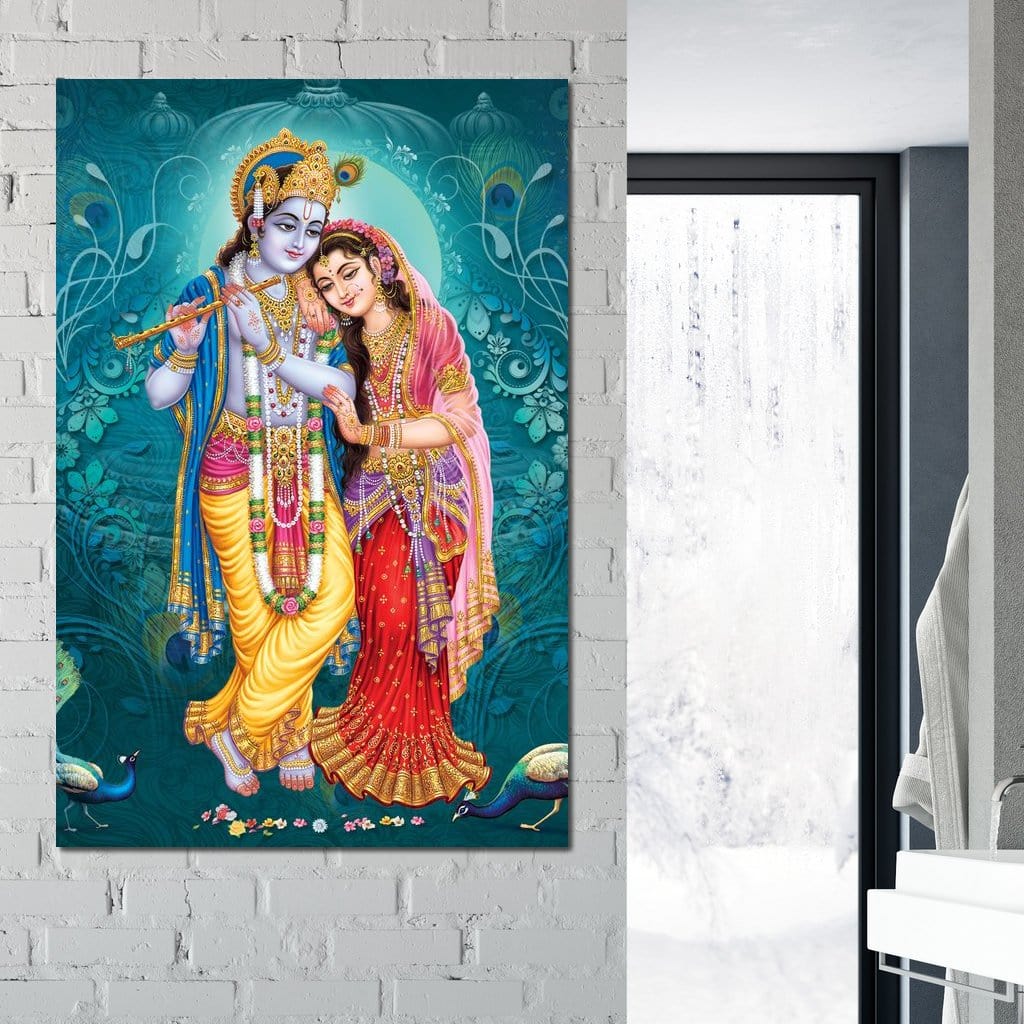 Radha & Krishna Couple Canvas Wall Art