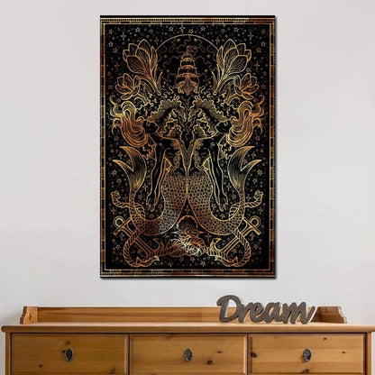 Zodiac sign Pisces Canvas Wall Art