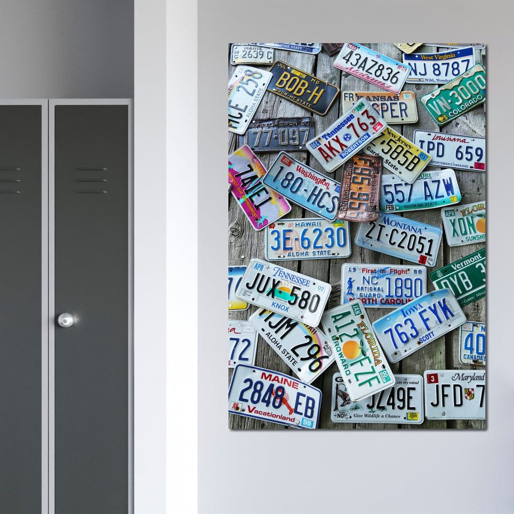 License Plates Canvas Wall Art