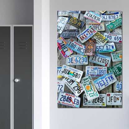 License Plates Canvas Wall Art