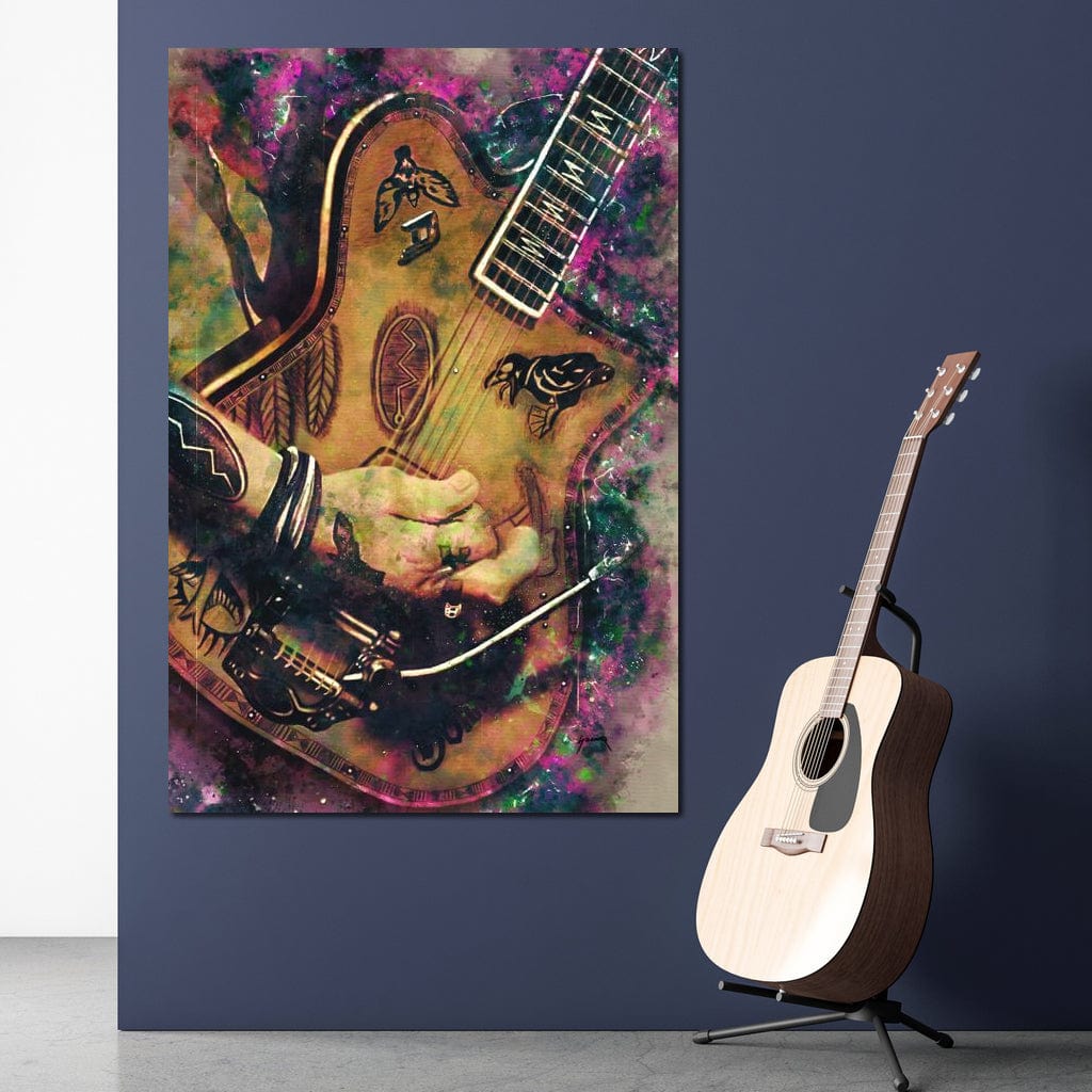 Johnny Depp's Guitar Canvas Wall Art