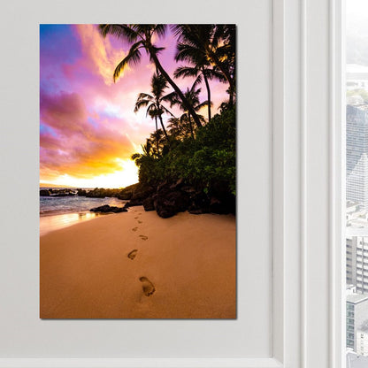 Footprints in the Sand Canvas Wall Art