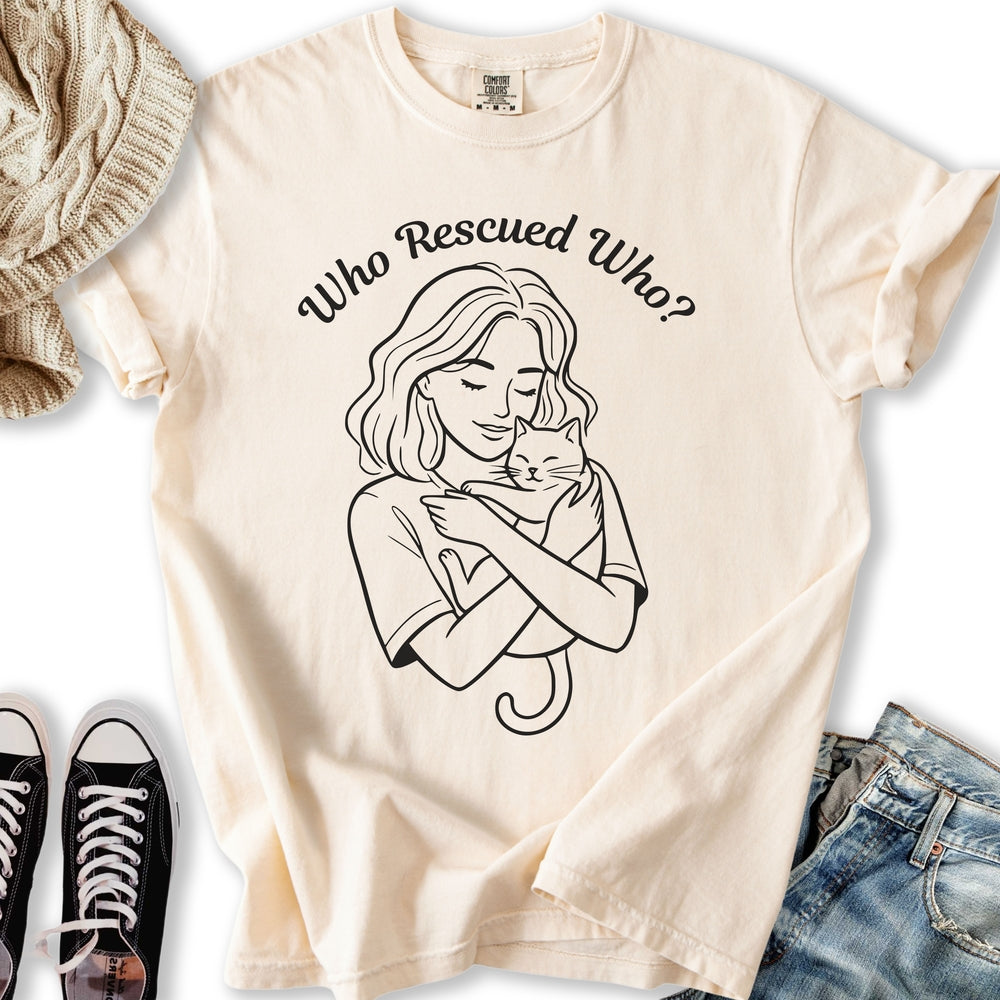 Who Rescued Who LineArt Relaxed Tee