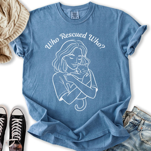 Who Rescued Who LineArt Relaxed Tee