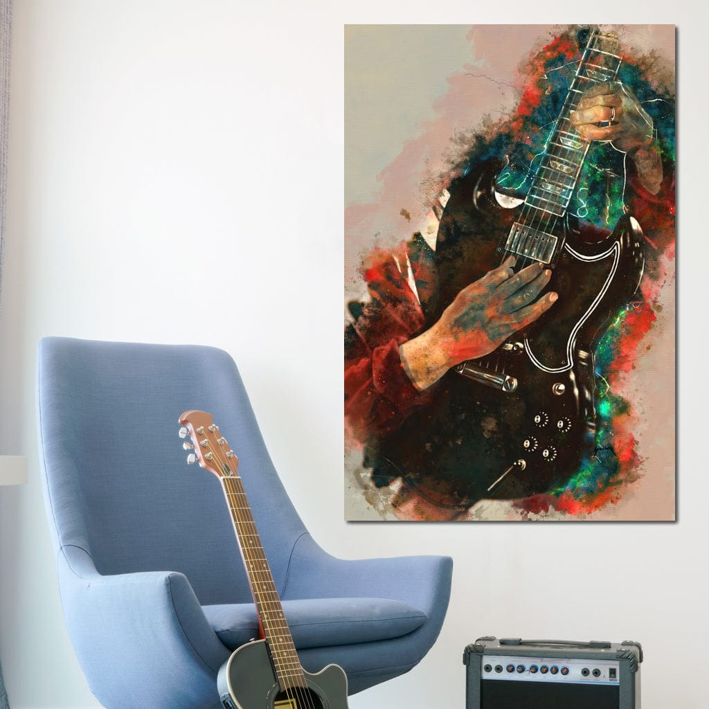 Angus Young's Guitar Canvas Wall Art