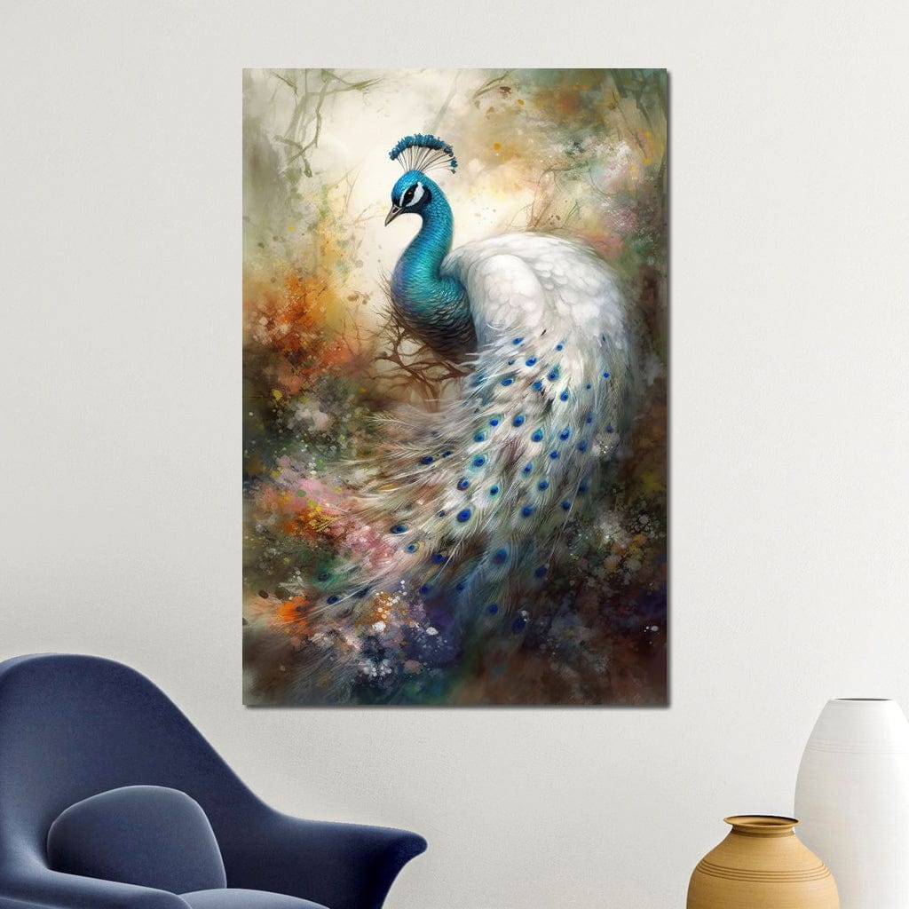 Peacock Serenity Canvas Wall Art