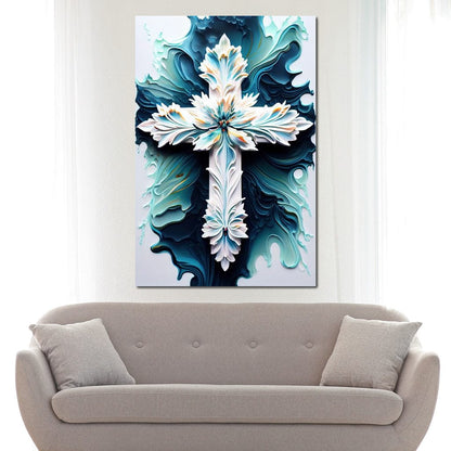 Floral Cross 06 Canvas Wall Art