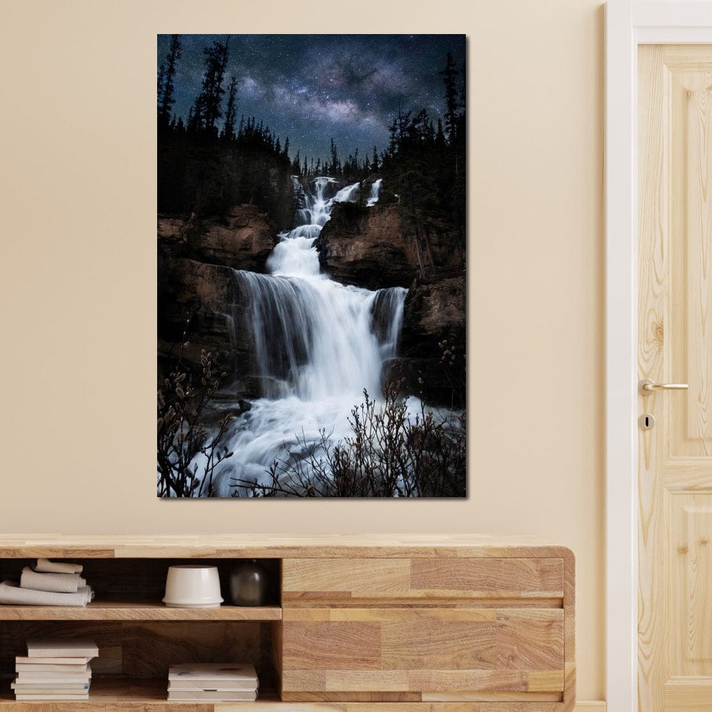 Milky Way Waterfall Canvas Wall Art