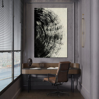 Abstract Black Circle Canvas Wall Art