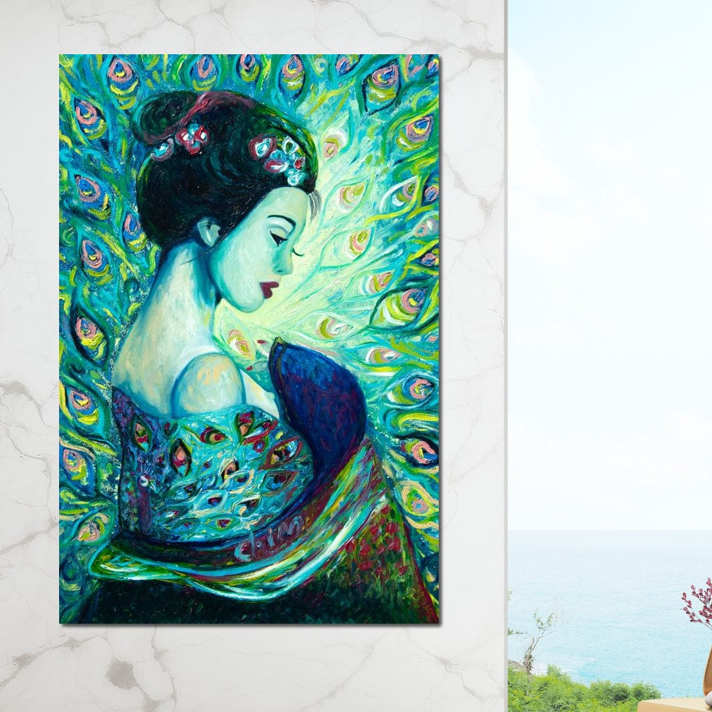 Silk Peafowl Canvas Wall Art