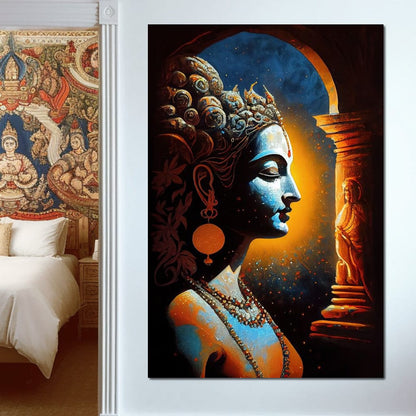 Krishna Temple Canvas Wall Art