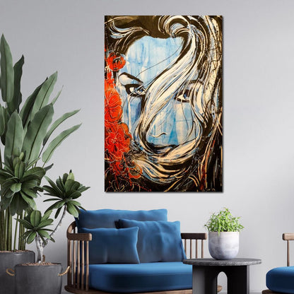 Blue Girl Canvas Wall Art