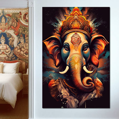 Ganesha's Blessing Canvas Wall Art