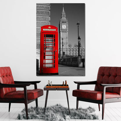 Westminster Phone Box Canvas Wall Art