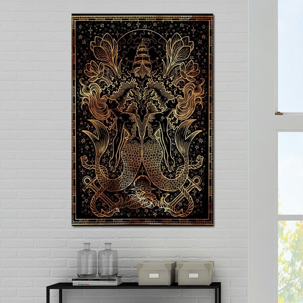 Zodiac sign Pisces Canvas Wall Art