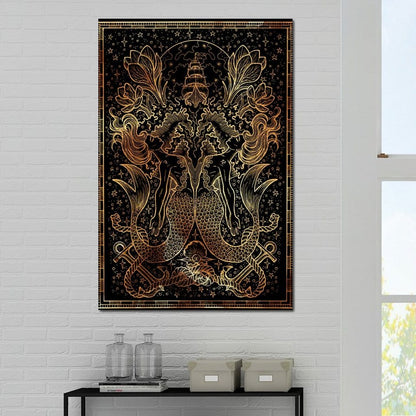 Zodiac sign Pisces Canvas Wall Art