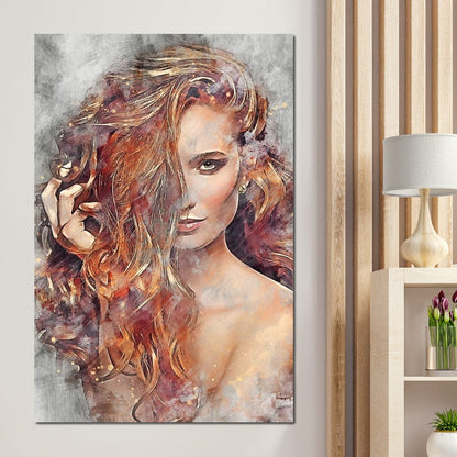 Girl Watercolor 2 - Mateo Canvas Wall Art