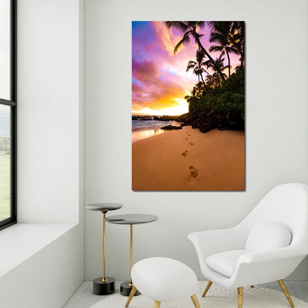Footprints in the Sand Canvas Wall Art