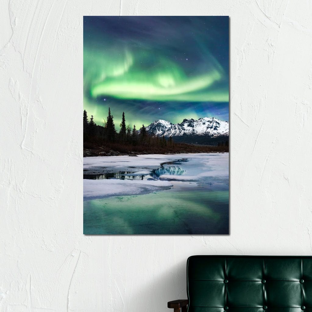 Northern Lights Landscape Canvas Wall Art