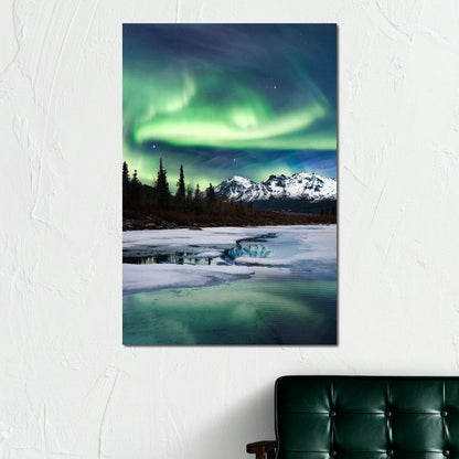 Northern Lights Landscape Canvas Wall Art