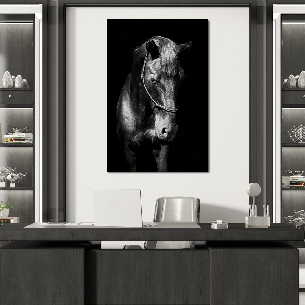Black & White Horse Head Canvas Wall Art