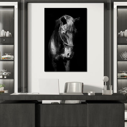 Black & White Horse Head Canvas Wall Art