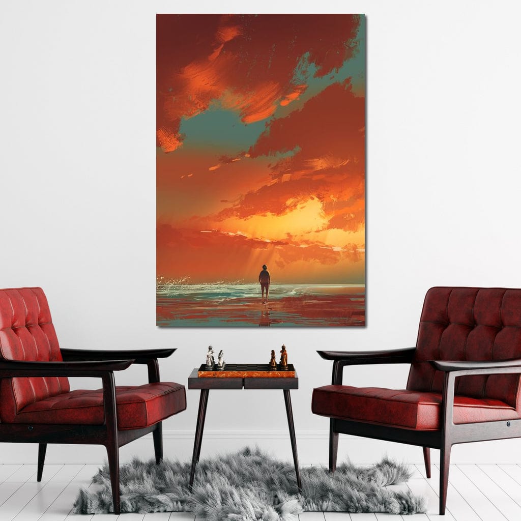 Admiring The Sunset Canvas Wall Art