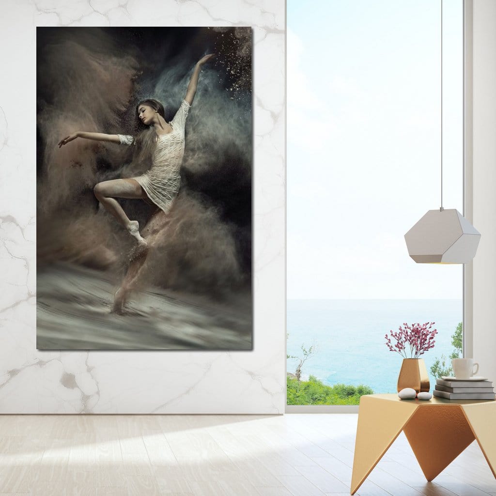 Ballet Dancer in the Desert Canvas Wall Art