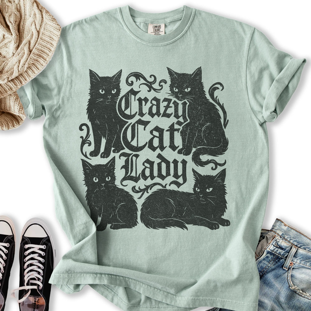 Vintage Crazy Black Cat Lady Relaxed Tee