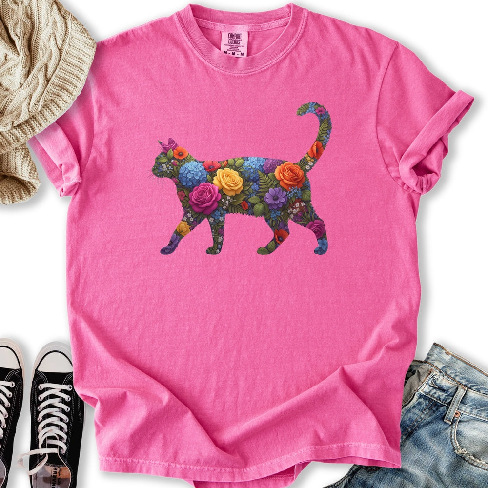 Bright Floral Cat Relaxed Tee
