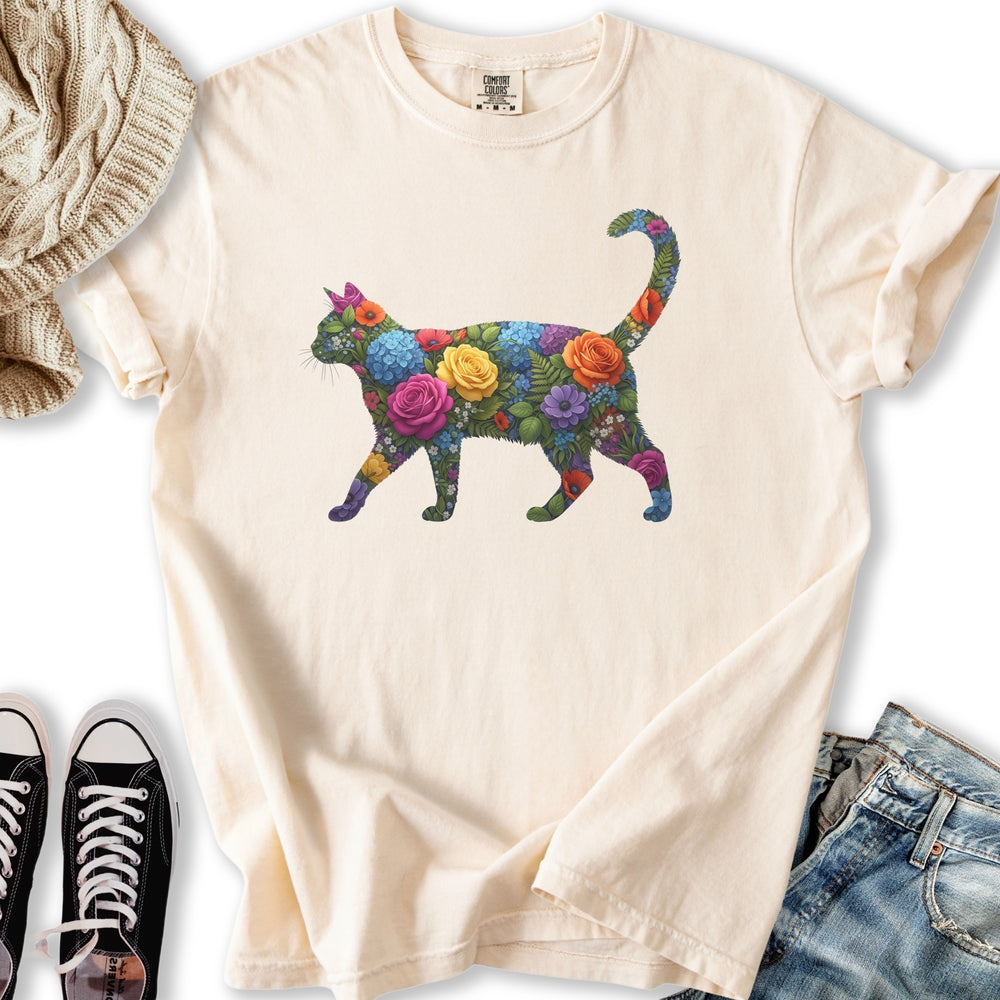 Bright Floral Cat Relaxed Tee