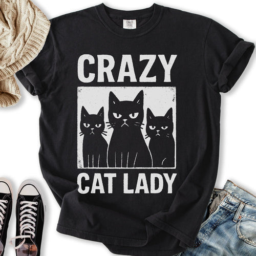 Crazy Cat Lady Grunge Relaxed Tee