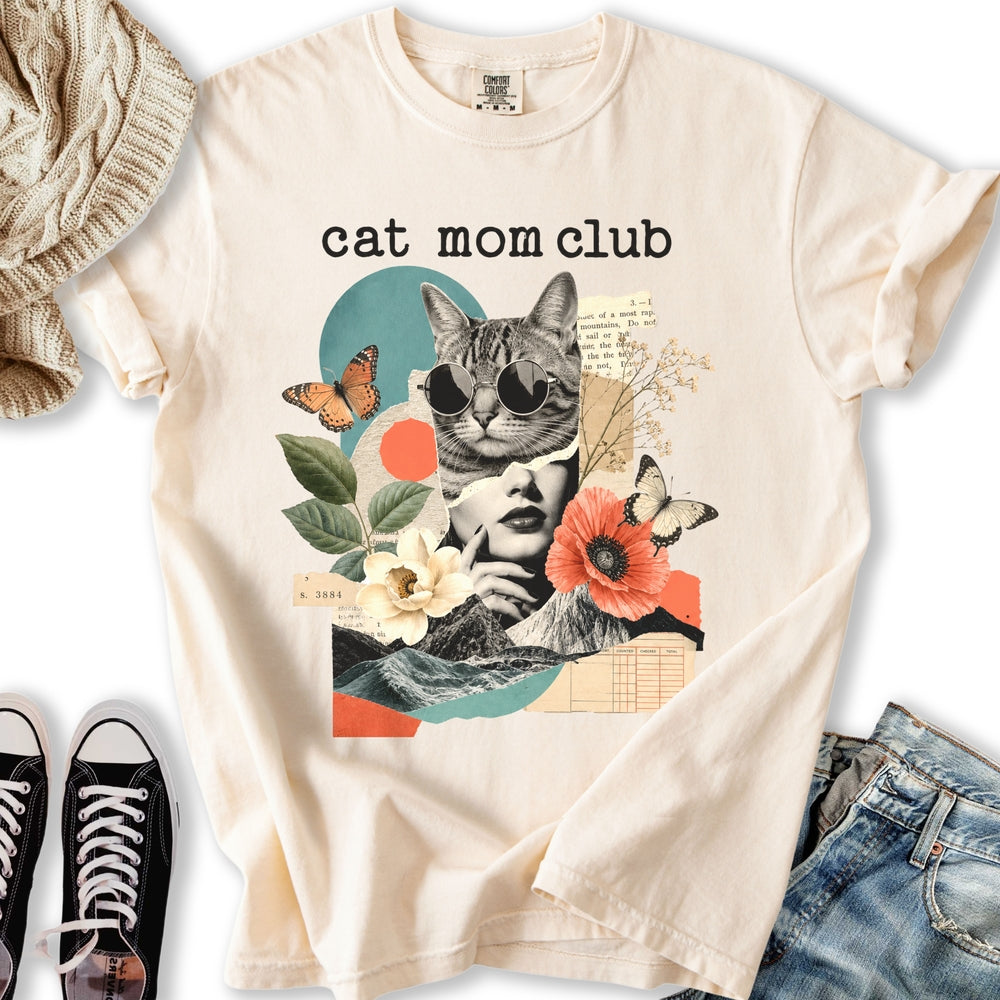 Cat Mom Club Collage Relaxed Tee