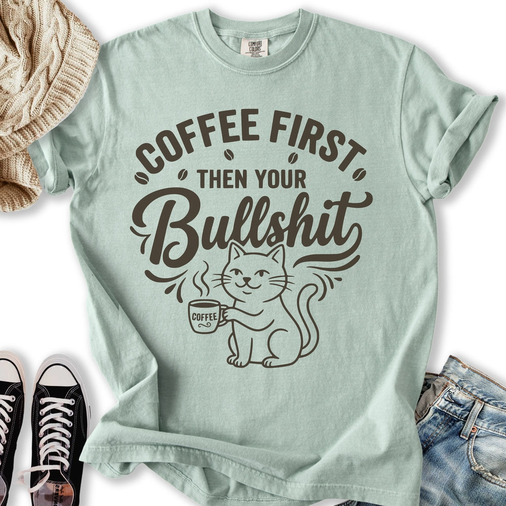Coffee First Cat Relaxed Tee