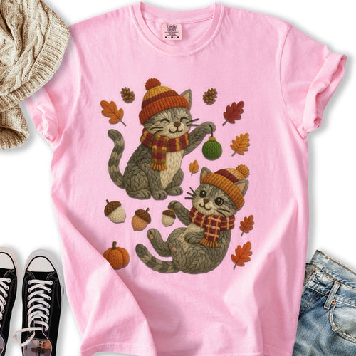 Fall Yarn Cats Relaxed Tee
