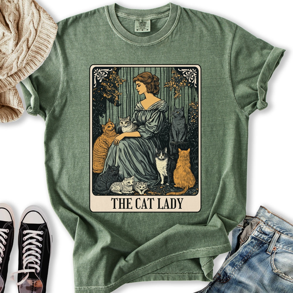 The Cat Lady Vintage Tarot Relaxed Tee