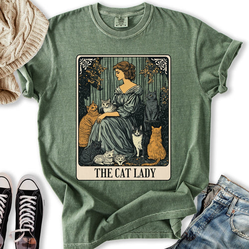 The Cat Lady Vintage Tarot Relaxed Tee