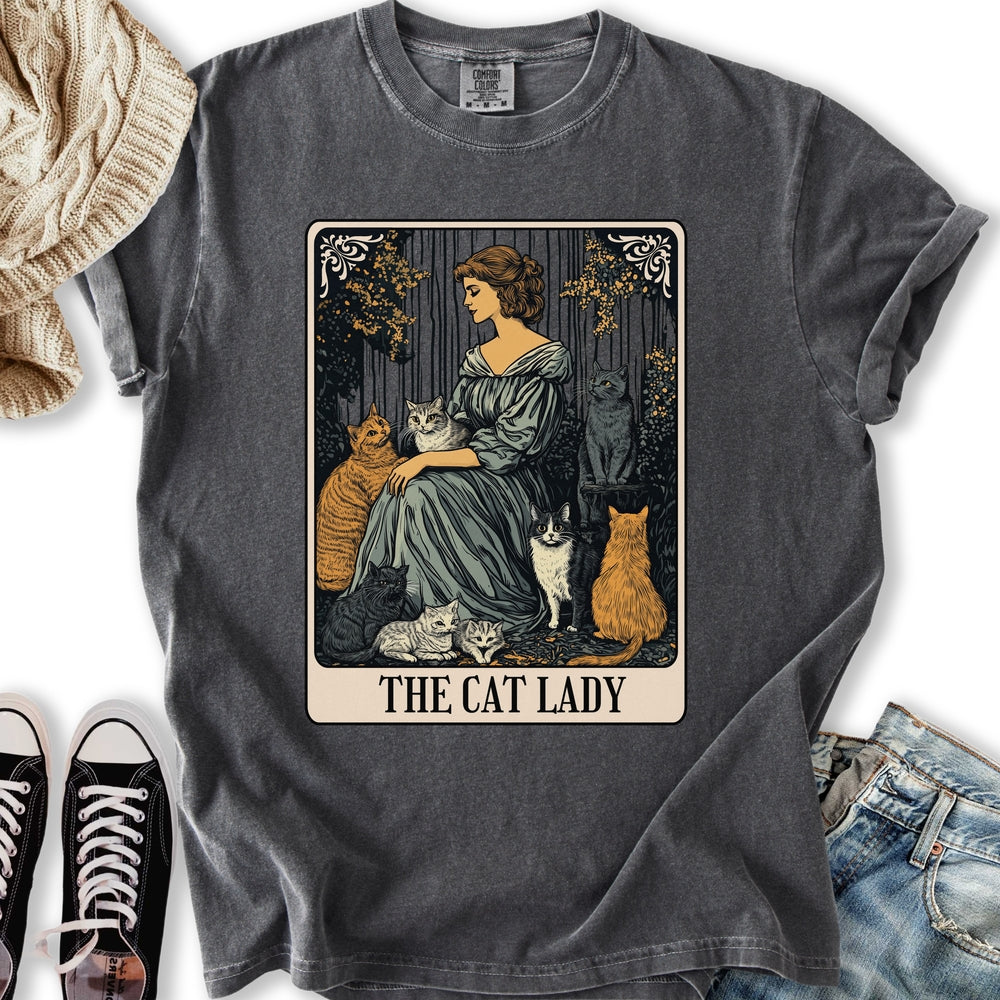 The Cat Lady Vintage Tarot Relaxed Tee