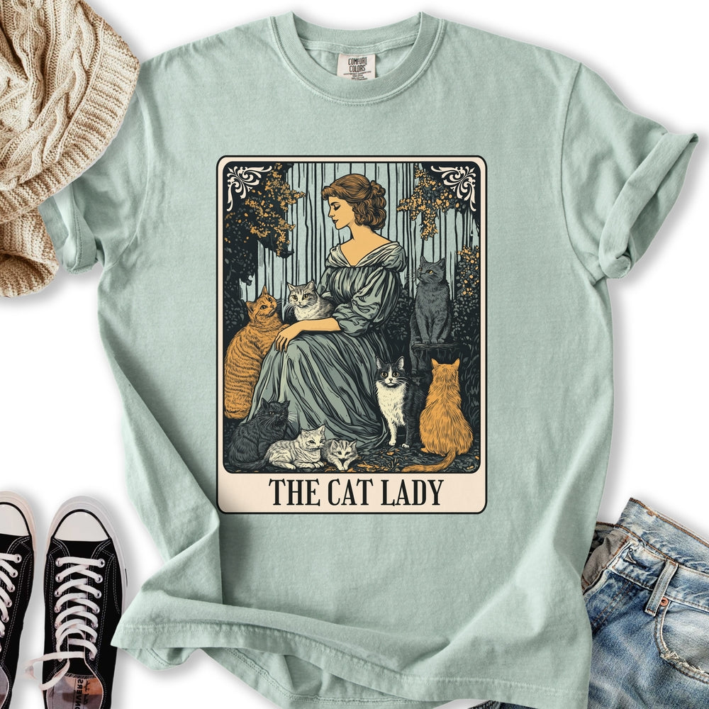 The Cat Lady Vintage Tarot Relaxed Tee