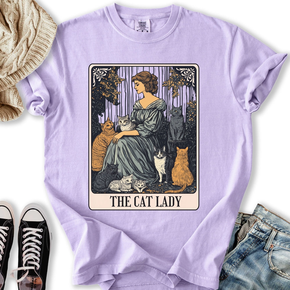 The Cat Lady Vintage Tarot Relaxed Tee