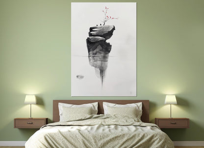 Minimalist Wall Art – Abstract Island Tree Canvas Print | Framed & Ready to Hang