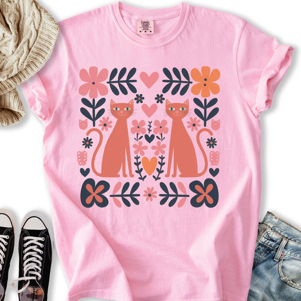 Folk Art Cats Relaxed Tee